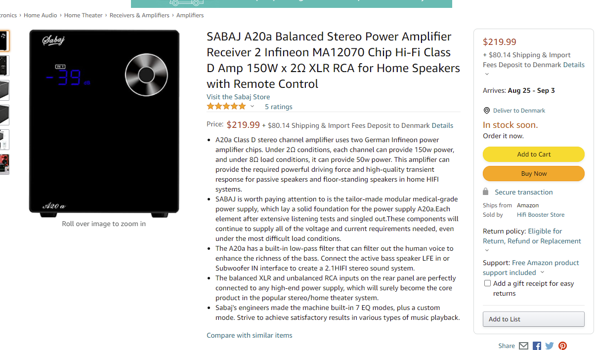 2021-08-07 00_09_25-Amazon.com_ SABAJ A20a Balanced Stereo Power Amplifier Receiver 2 Infineon...png