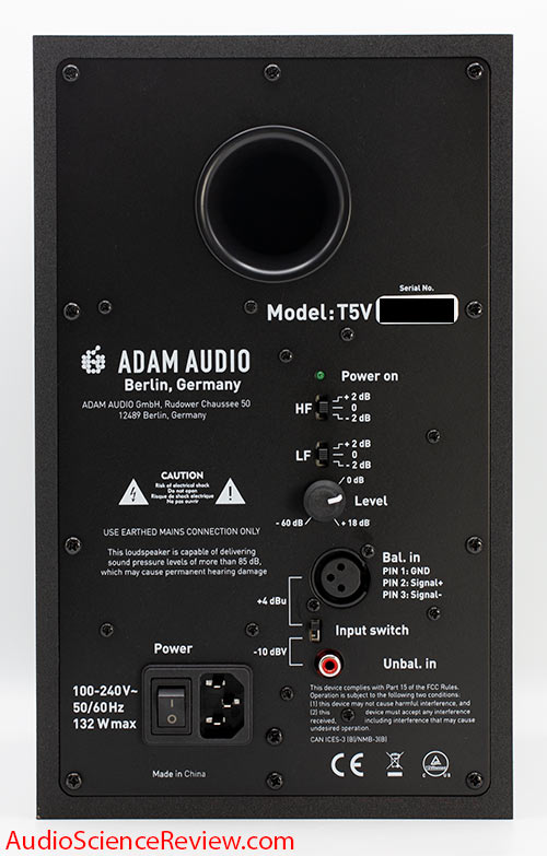 Adam T5V Review Studio Monitor Powered Speaker Back panel XLR.jpg