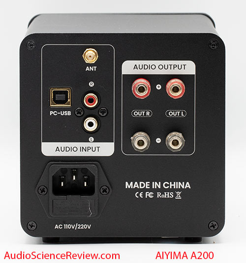 AIYIMA A200 Bluetooth USB DAC Amplifier Digital In back panel RCA Review.jpg