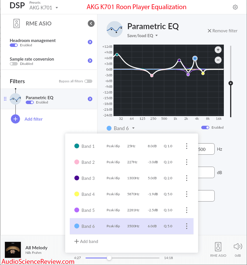 AKG K701 Equalization EQ Parametric Filter Manufactured.png