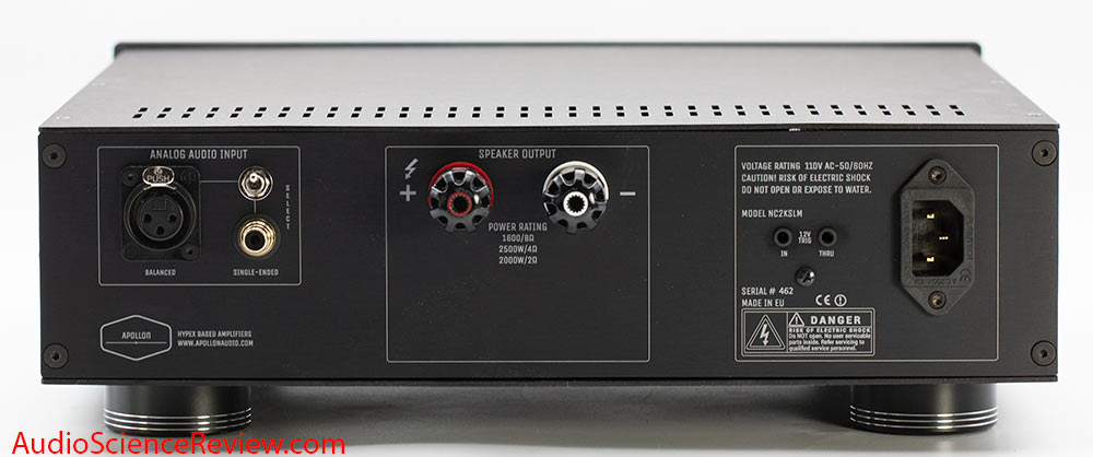 Apollon HYPEX NC2K BASED MONOBLOCK AMPLIFIER back panel XLR Binding Post Balanced  stereo review.jpg