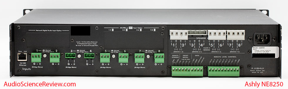 Ashly NE8250 Review Back Panel Professional 8 channel Amplifier.jpg