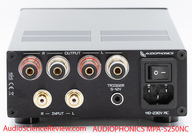 AUDIOPHONICS MPA-S250NC Class D Ncore Stereo Amplifier back panel review.jpg