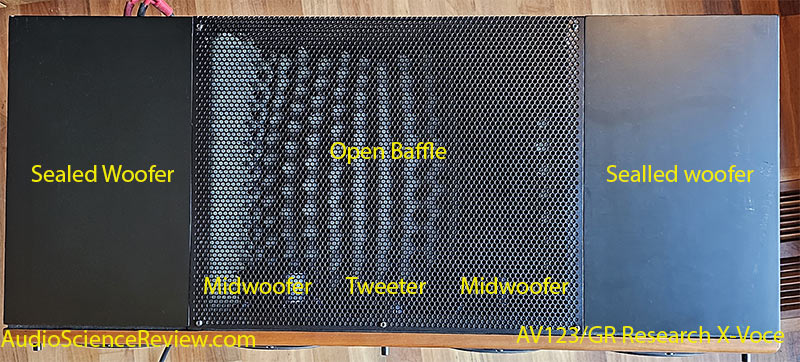 AV123 GR Research X-Voce hybrid center open baffle home theater speaker top view review.jpg