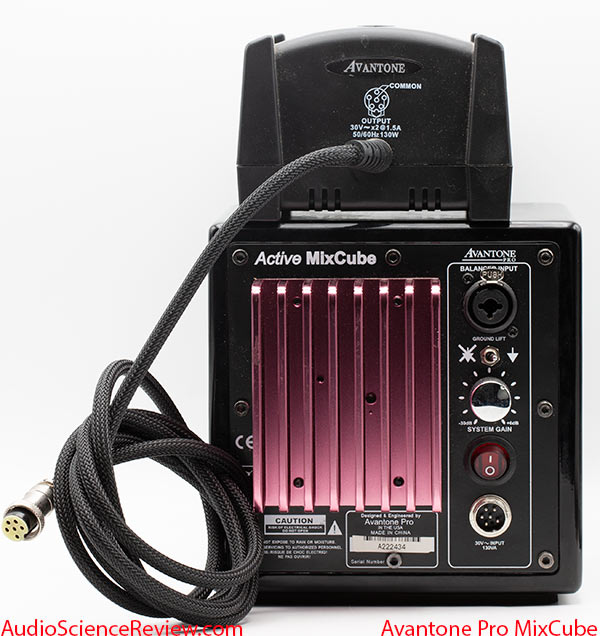 Avantone Pro MixCube Active Speaker back panel Power Supply Review.jpg