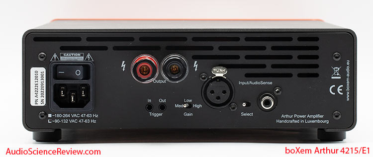 BoXem Arthur 4222E1 Monoblock Amplifier back panel balanced review.jpg