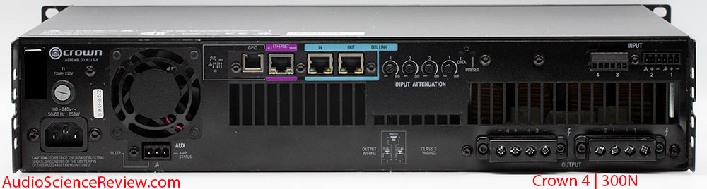 Crown DCi 4 300N Four Channel Pro amplifier back panel hqnet DSP Review.jpg