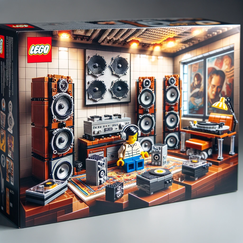 DALL·E 2023-12-12 14.21.31 - A Lego set in a box showcasing an audiophile listening to a very ...png