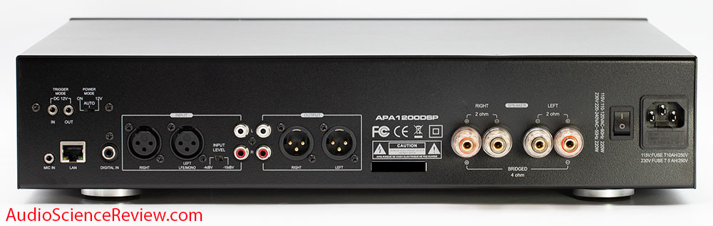 Dayton Audio APA1200DSP Review back panel Digital Class D subwoofer DSP  XLR Amplifier.jpg