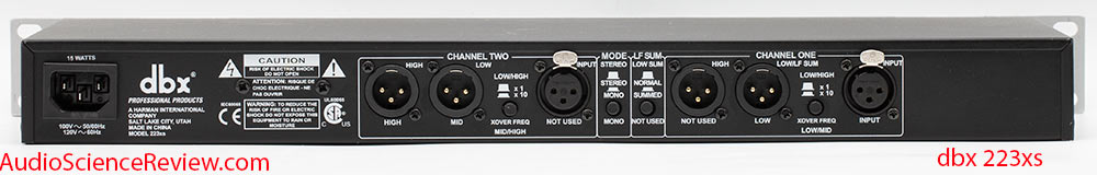 dbx 223xs stereo 3-way 2-way crossover Review back panel Analog.jpg