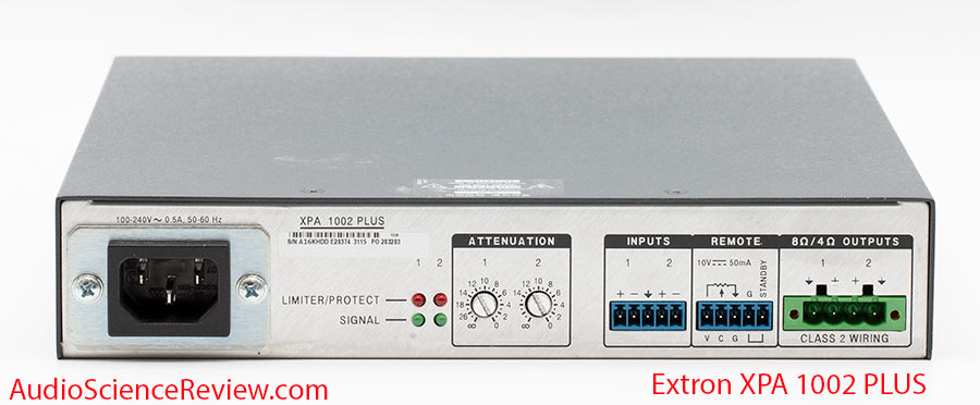 Extron XPA 1002 Plus Review stereo amplifier back panel class D.jpg