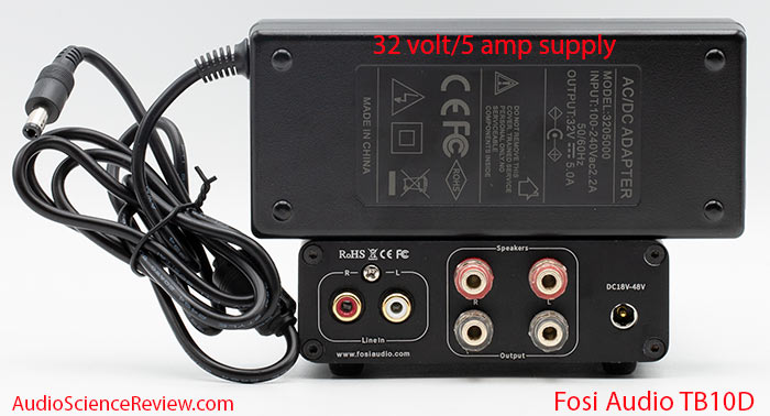 Fosi Audio TB10D stereo amplifier cheap back panel power supply review.jpg