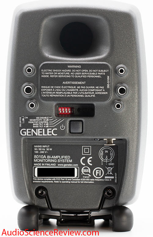 Genelec 8010A Studio Monitor Powered Speaker 2-way stereo review mastering back connectors swi...jpg