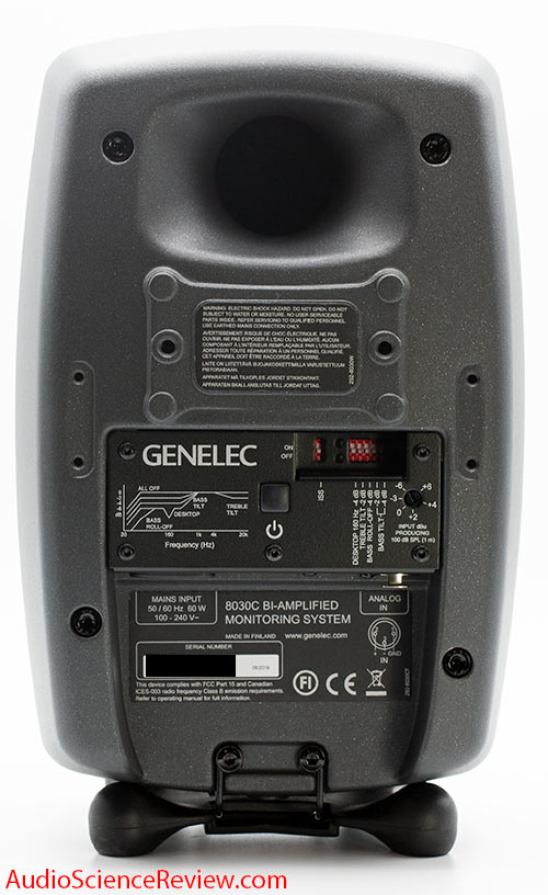 Genelec 8030C Professional Studio Monitor Speaker 2-way back panel inputs switches Audio Review.jpg