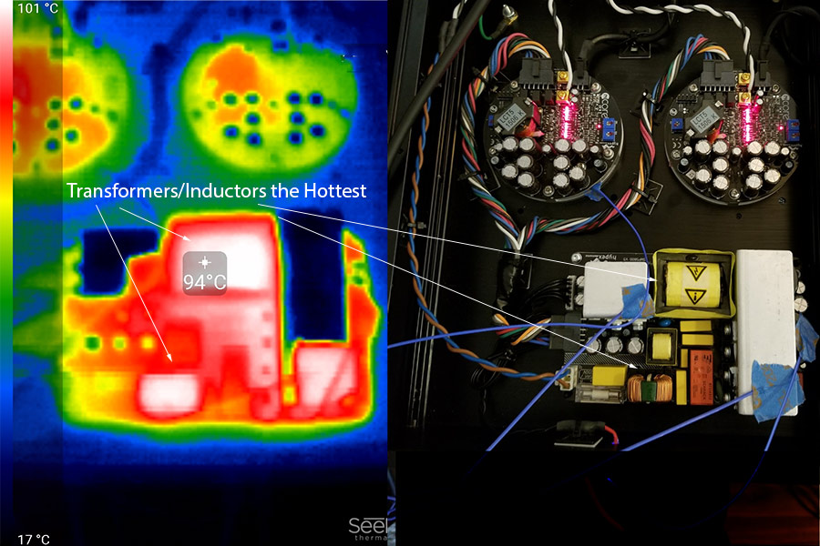 Hypex NC400 Amplifier One Channel Thermal Image at Max Power Measurements.jpg