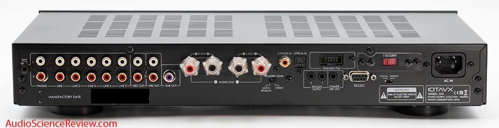 IOTAVX SA3 AUDIOPHILE INTEGRATED STEREO AMPLIFIER Back Panel Inputs and Outputs DAC Toslink Au...jpg