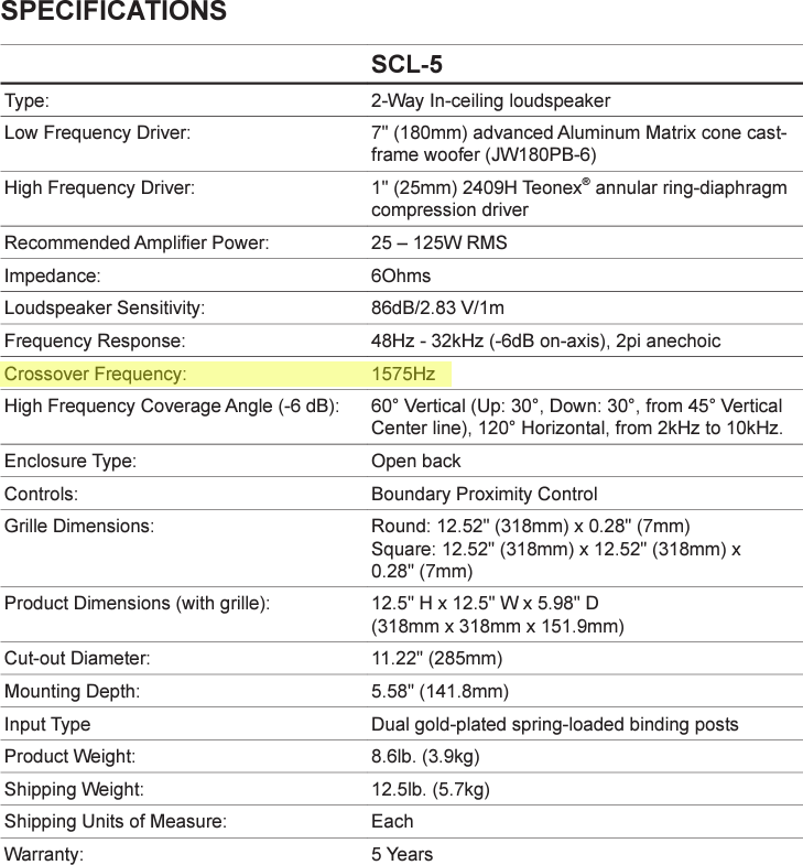 JBL Synthesis SCL-5 Round in-wall home theater speaker Specifications.png