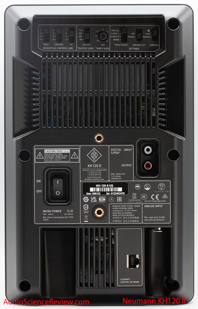 Neumann KH120 II Professional Monitor Speaker Active DSP back panel digital AES review.jpg
