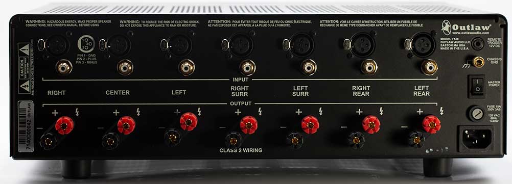 Outlaw Model 7140 7 channel Power Amplifier Back Panel Connector Audio Review.jpg