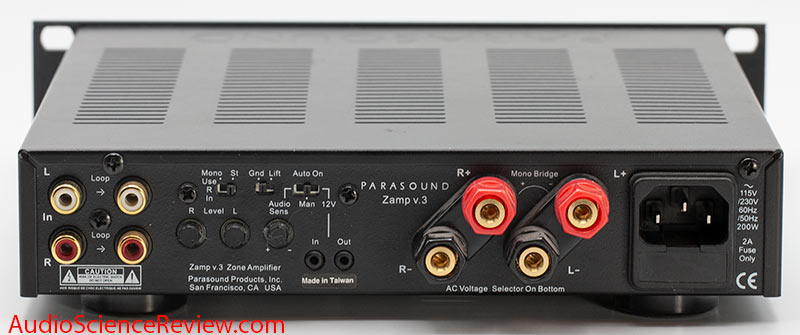 Parasound Zamp V3 Stereo Amplifier Back Panel Inputs and Output Connectors Audio Review.jpg