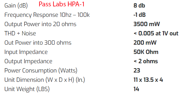 Pass Labs HPA-1 Specifications specs.png
