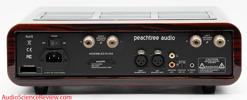 Peachtree amp500 stereo amplifier balanced back panel Review.jpg