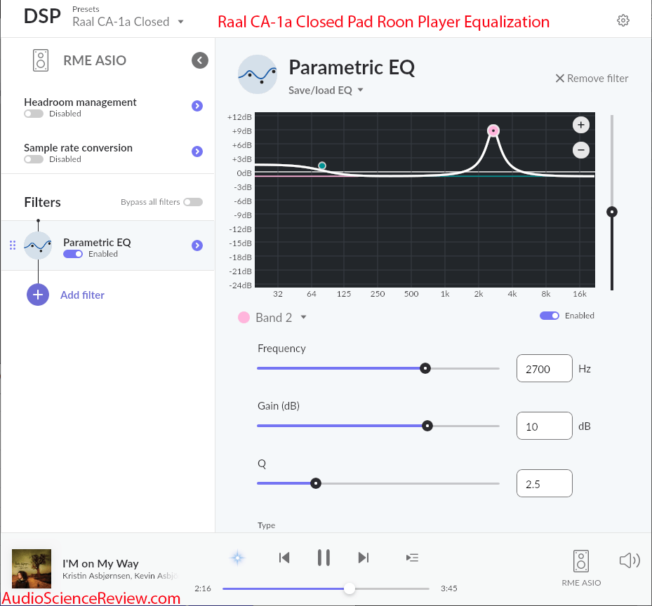 Raal requisite True Ribbon Headphone Closed Pad equalization eq parametric.png