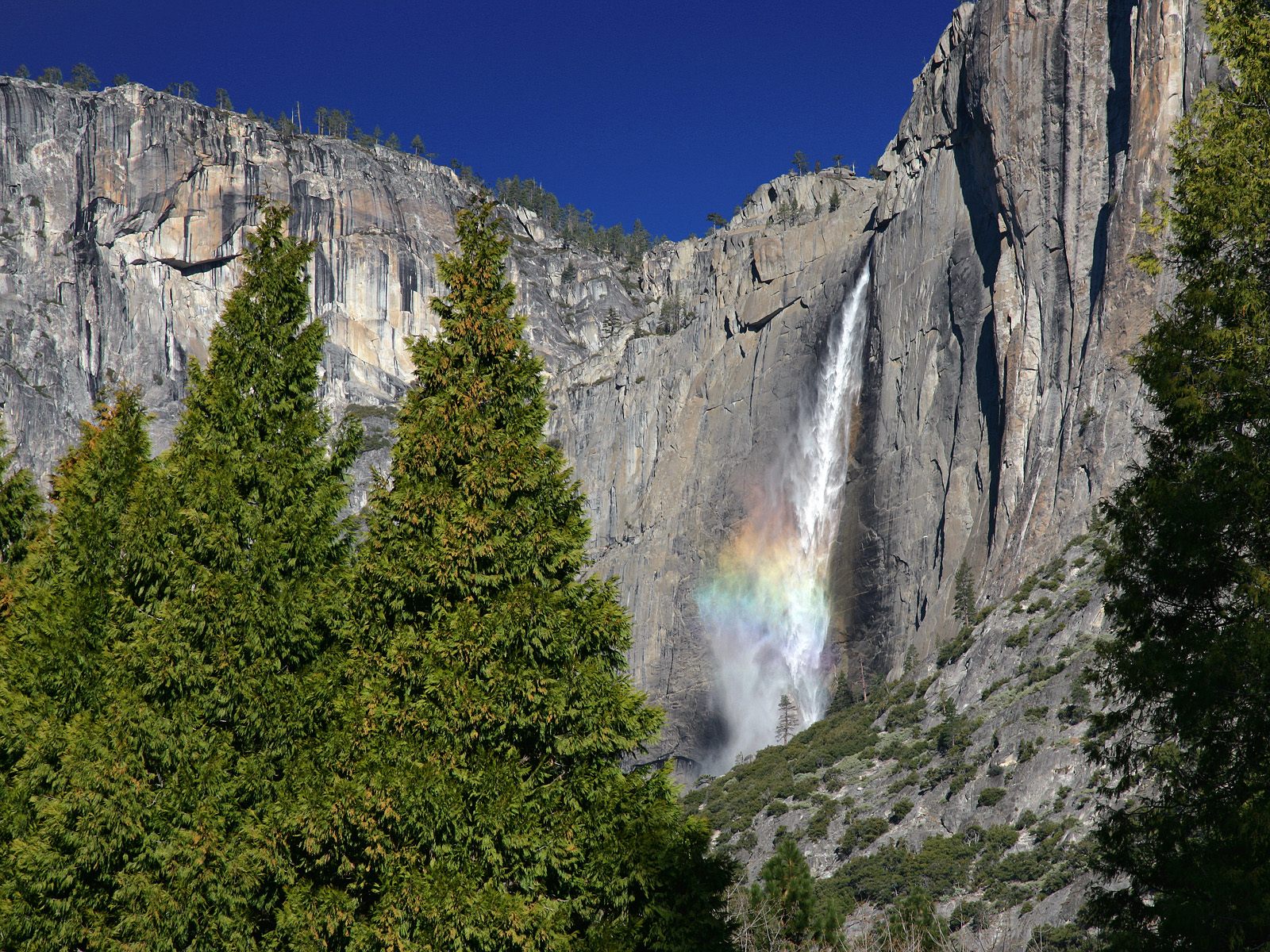 Rainbow in the Mist, Upper Yosemite Falls, Yosemite National Park, California.jpg