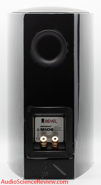 Revel M106 bookshelf speaker back panel binding posts Review.jpg