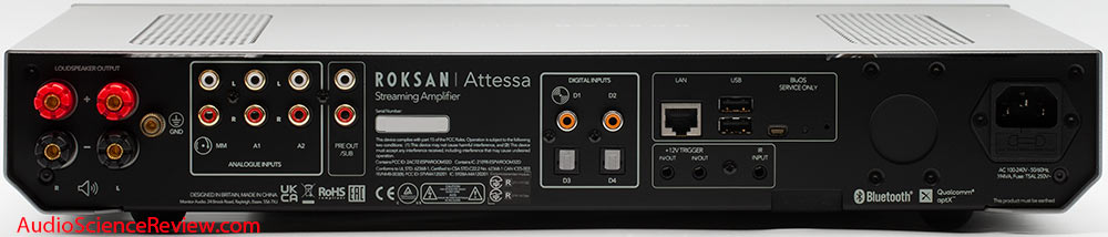 Roksan Attessa  streaming amplifier dac BlueOS DAC back panel Review.jpg