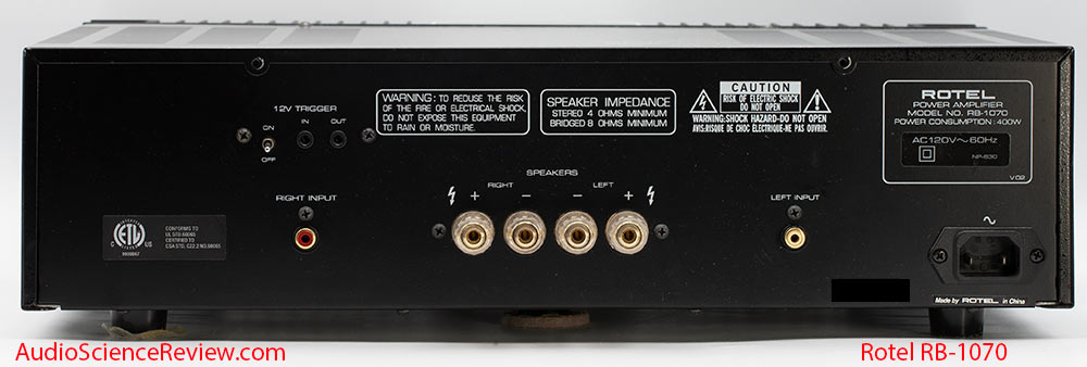 Rotel RB-1070 Stereo Audio Amplifier back panel Review.jpg