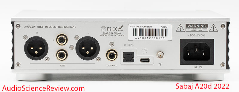 Sabaj A20d 2022 Review back panel Headphone AMplifier Stereo USB DAC Balanced.jpg