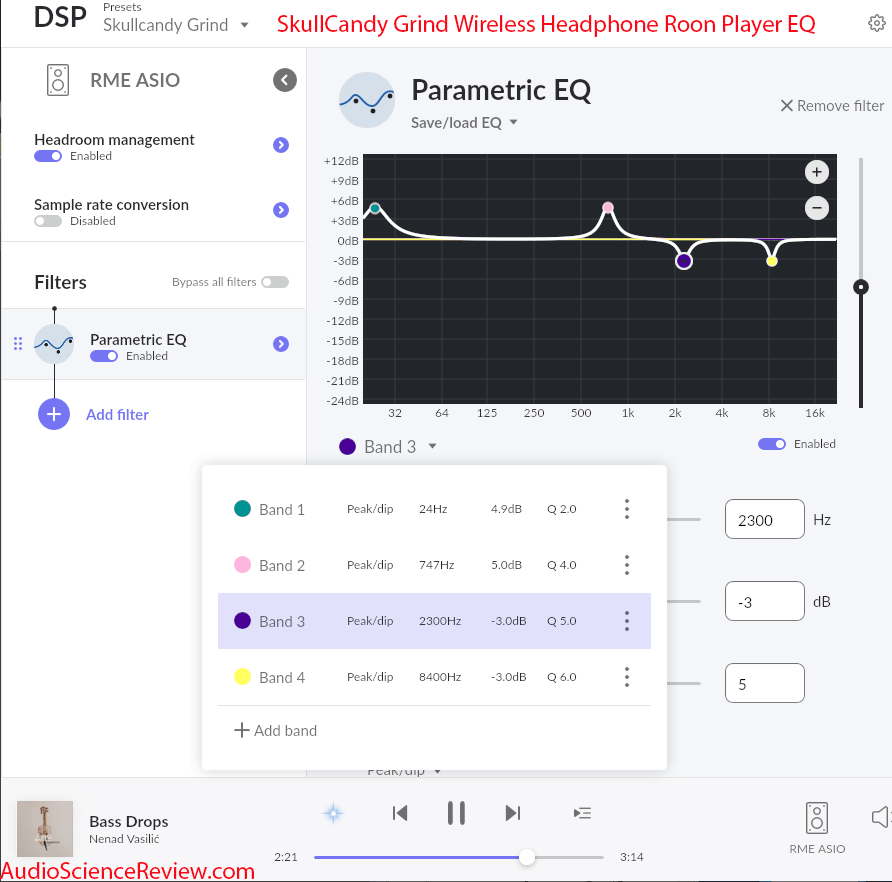 Skullcandy grind wireless headphone EQ Equalization Parametric EQ.png