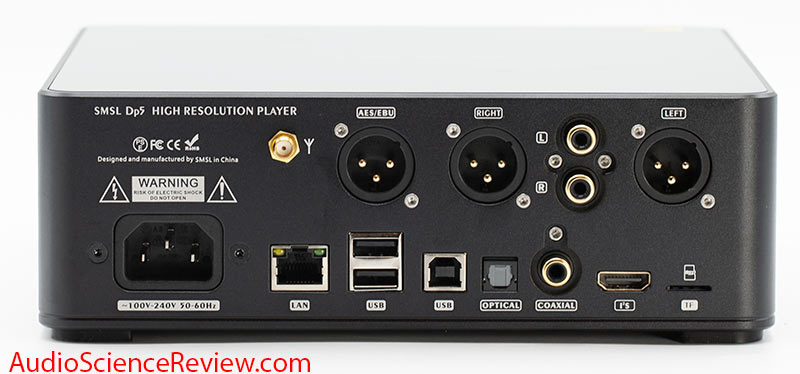 SMSL DP5 Streamer Balanced USB DAC back panel inputs ethernet wifi bluetooth stereo review.jpg