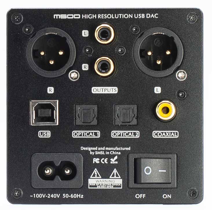 SMSL M500 DAC and Headphone Amplifier Back Panel Connectors Review.jpg