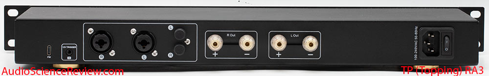 TP Topping RA3 Rackmount stereo amplifier balanced back panel Review.jpg
