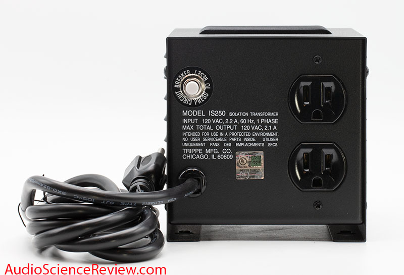 Tripp Lite IS250 Isolation Transformer Back Panel Stere Audio Review Filter.jpg