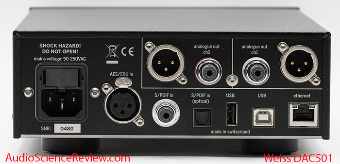 Weiss DAC501 DAC streamer processor EQ Balanced headphone amplifier back panel review.jpg