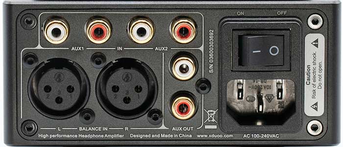 XDuoo TA-20 Balanced Headphone Amplifier Back Panel Connectors Input and Output Review.jpg