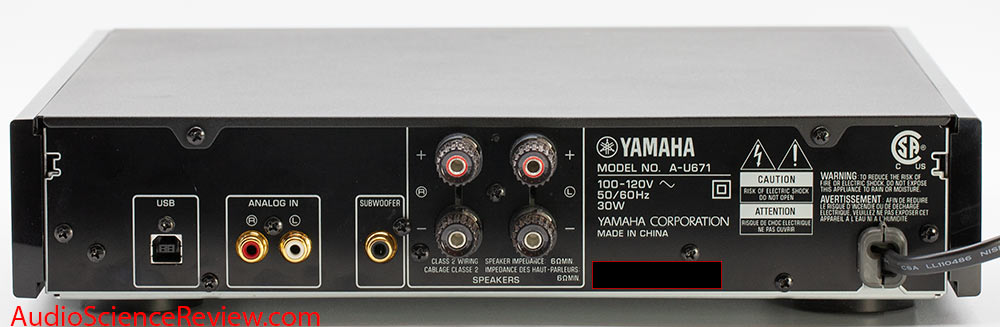 Yamaha A-U671 USB DAC Integrated Amplifier Back Panel Connectors Audio Review.jpg