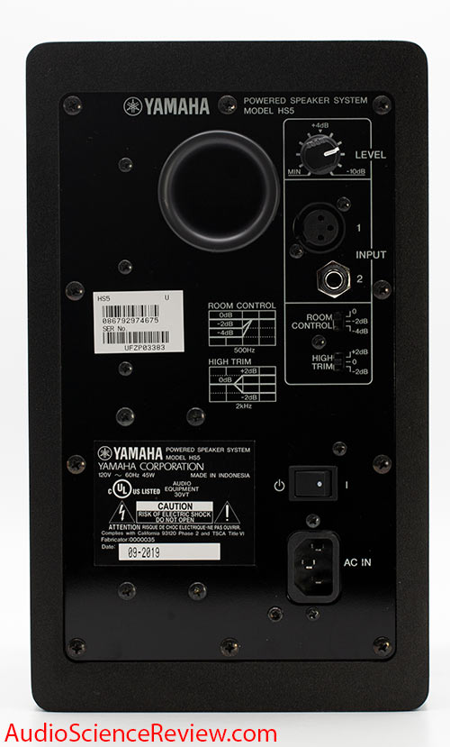 Yamaha HS5 Studio Monitor Powered Speaker Back Panel Connectors Review.jpg