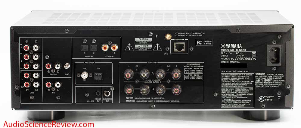 Yamaha R-N803  Hi-Fi Audio Component Receiver back panel inputs and outputs Audio Review.jpg